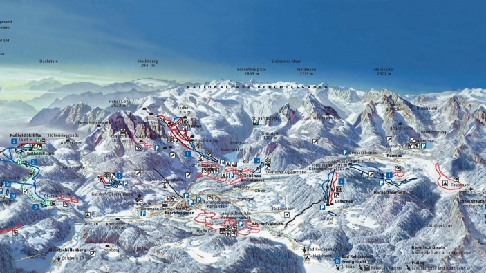 Pistekaart Berchtesgadener Land Pistekaart Berchtesgadener Land
