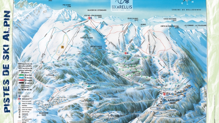 Pistekaart Les Karellis Pistekaart Les Karellis