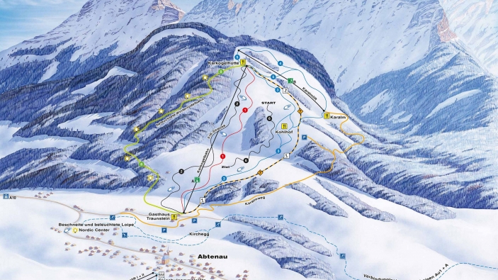 Pistekaart Abtenau-Karkogel Pistekaart Abtenau-Karkogel