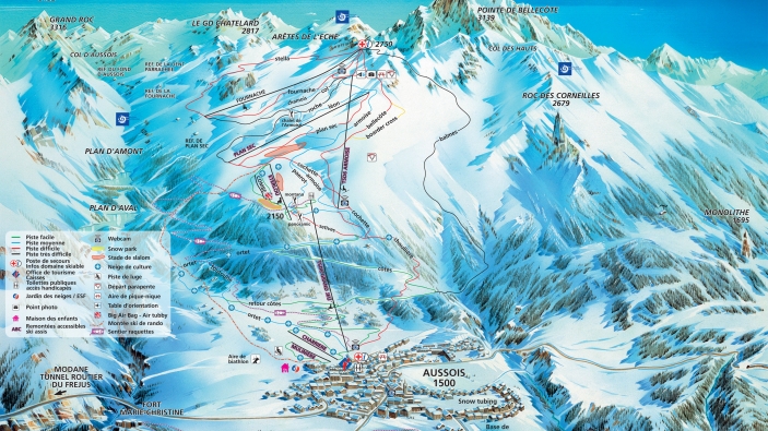 Pistekaart Aussois Pistekaart Aussois