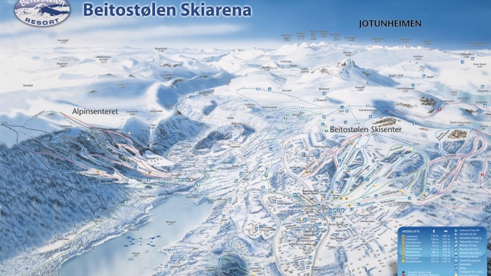 Pistekaart Beitostølen Skiområde Pistekaart Beitostølen Skiområde