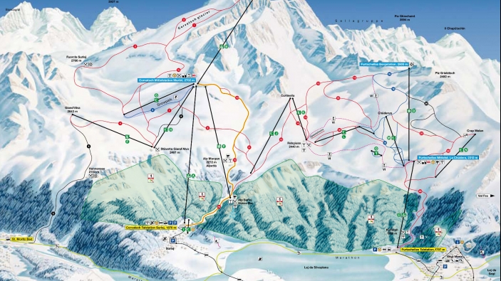 Pistekaart Corvatsch Furtschellas Pistekaart Corvatsch Furtschellas