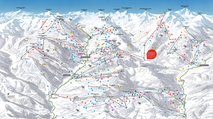 Pistekaart Saalbach-Hinterglemm-Leogang-Fieberbrunn Pistekaart Saalbach-Hinterglemm-Leogang-Fieberbrunn