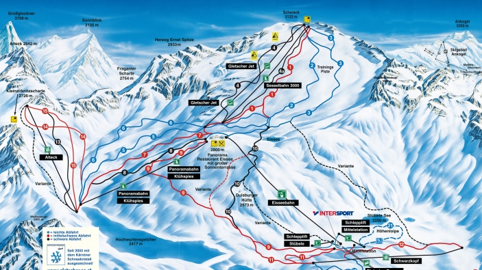 Pistekaart Mölltaler Gletscher Pistekaart Mölltaler Gletscher