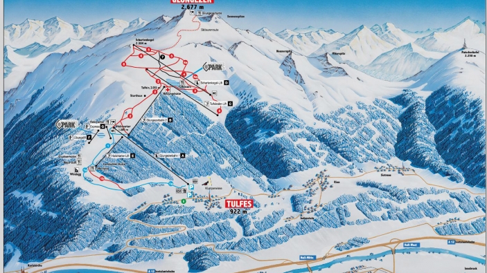 Pistekaart Glungezerbahn Pistekaart Glungezerbahn