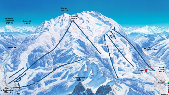 Pistekaart Großglockner Resort Pistekaart Großglockner Resort