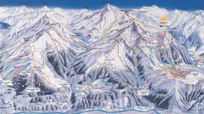 Pistekaart Les 4 Vallées Pistekaart Les 4 Vallées