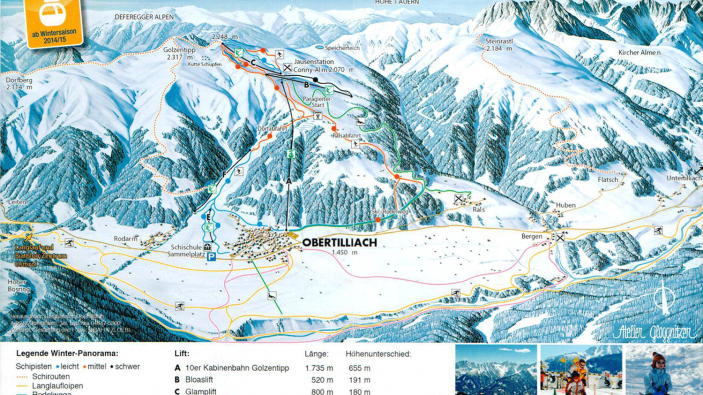 Pistekaart Obertilliach-Golzentipp Pistekaart Obertilliach-Golzentipp