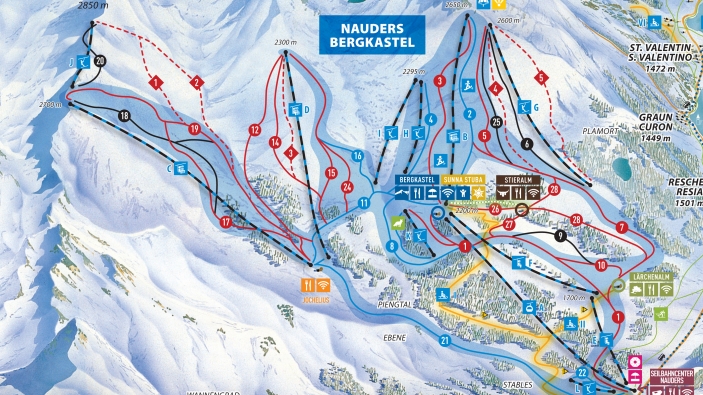 Pistekaart Nauders am Reschenpass Pistekaart Nauders am Reschenpass