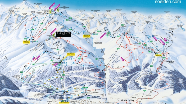 Pistekaart Otztal Solden Pistekaart Otztal Solden