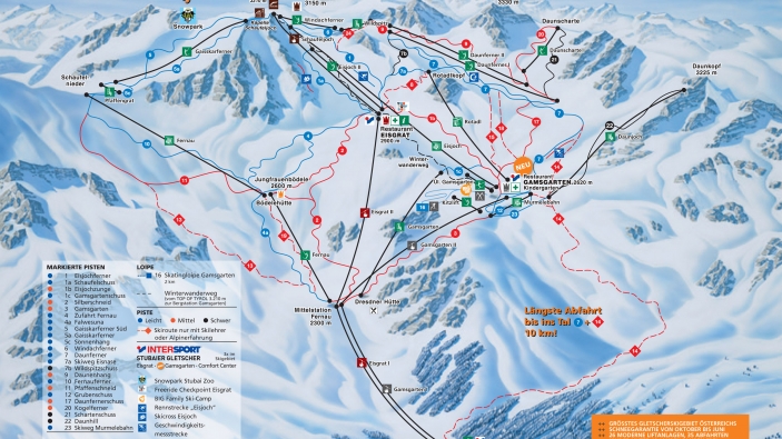 Pistekaart Stubaier Gletscher Pistekaart Stubaier Gletscher