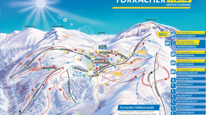 Pistekaart Turracher Höhe Pistekaart Turracher Höhe