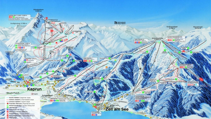 Pistekaart Zell am See-Kaprun Pistekaart Zell am See-Kaprun