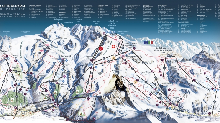 Pistekaart Zermatt Matterhorn