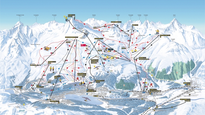 Pistekaart Corviglia Piz Nair Pistekaart Corviglia Piz Nair