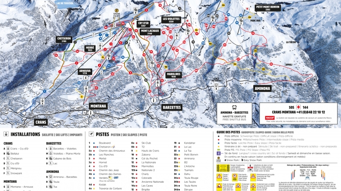 Pistekaart Crans Montana Pistekaart Crans Montana