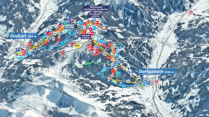 Pistekaart skigebied Grossarltal Pistekaart skigebied Grossarltal