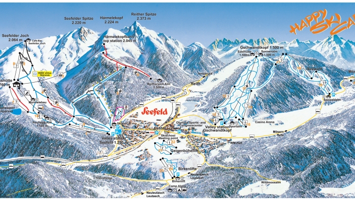 Pistekaart Olympiaregion Seefeld Pistekaart Olympiaregion Seefeld