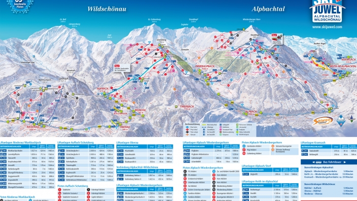 Pistekaart Ski Juwel Alpbachtal Wildschönau Pistekaart skigebied Ski Juwel Alpbachtal Wildschönau